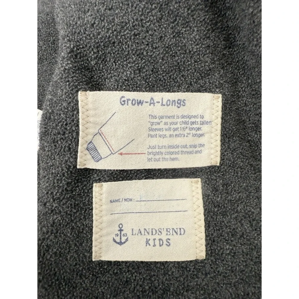 Land's End Kids Youth L (7) Grow-A-Long Gray Hooded Winter Jacket‎ Coat